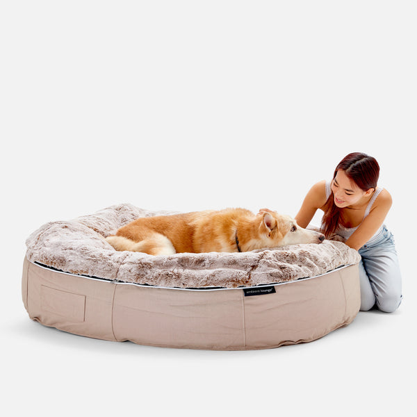 (XXL) Premium Indoor/Outdoor Dog Bed (Cappuccino)