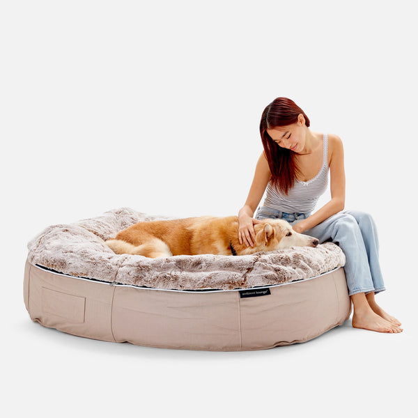 (XXL) Premium Indoor/Outdoor Dog Bed (Cappuccino)