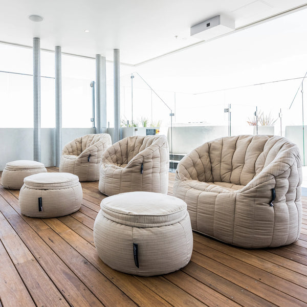 Schmetterlingssofa - Mudhoney Dune (Sunbrella)