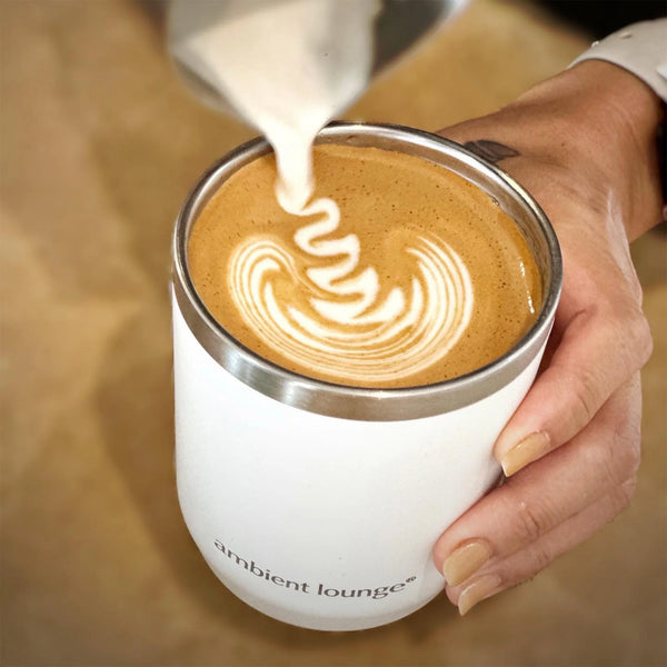 Kaffeetasse aus Edelstahl – Weiß